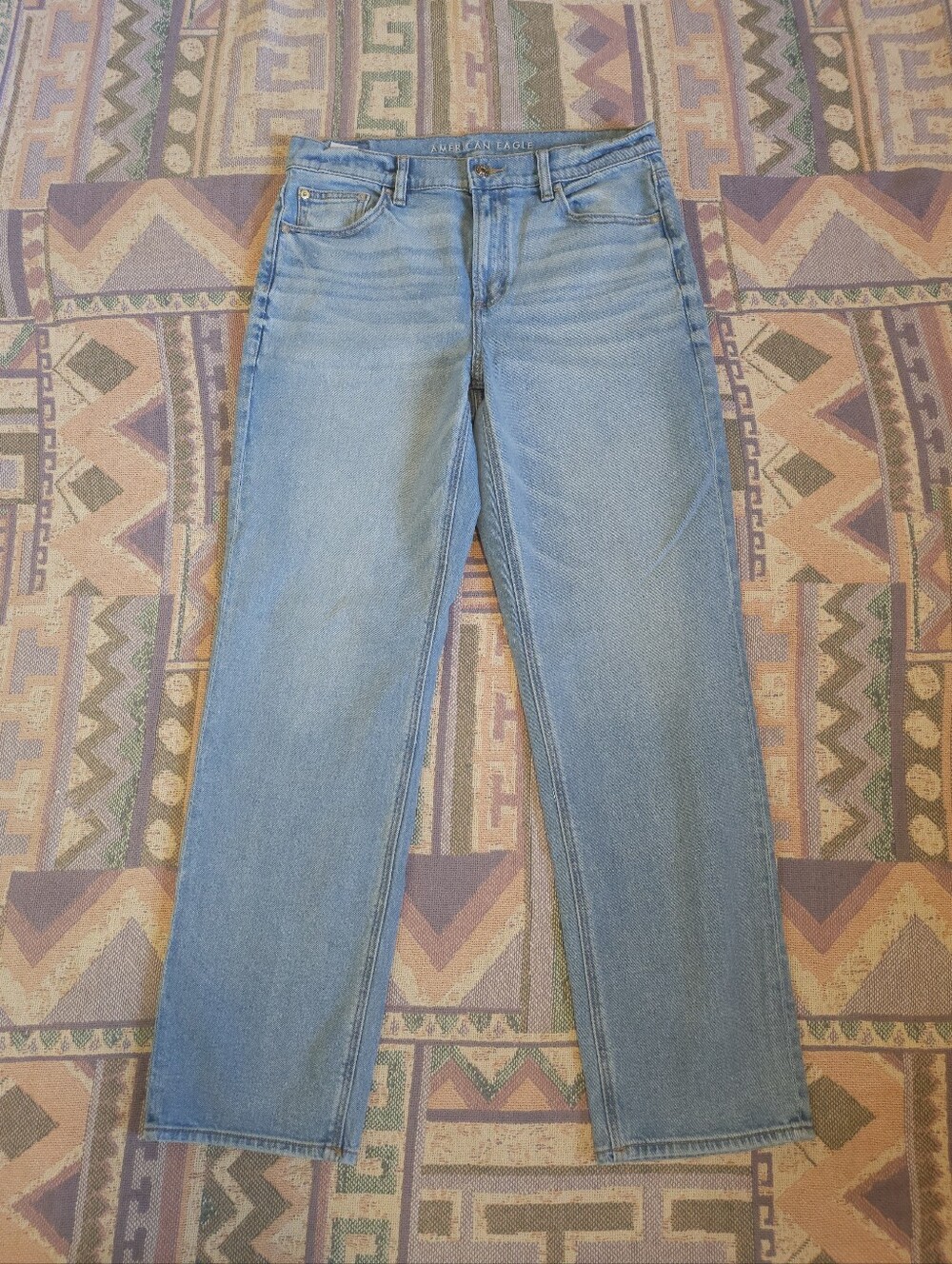 American Eagle Super High Rise Straight Jeans Size 10 Regular - Picture 3 of 10